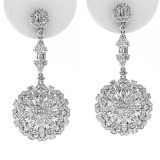 4.75Cts Fancy Floral Diamond Drop Earrings 